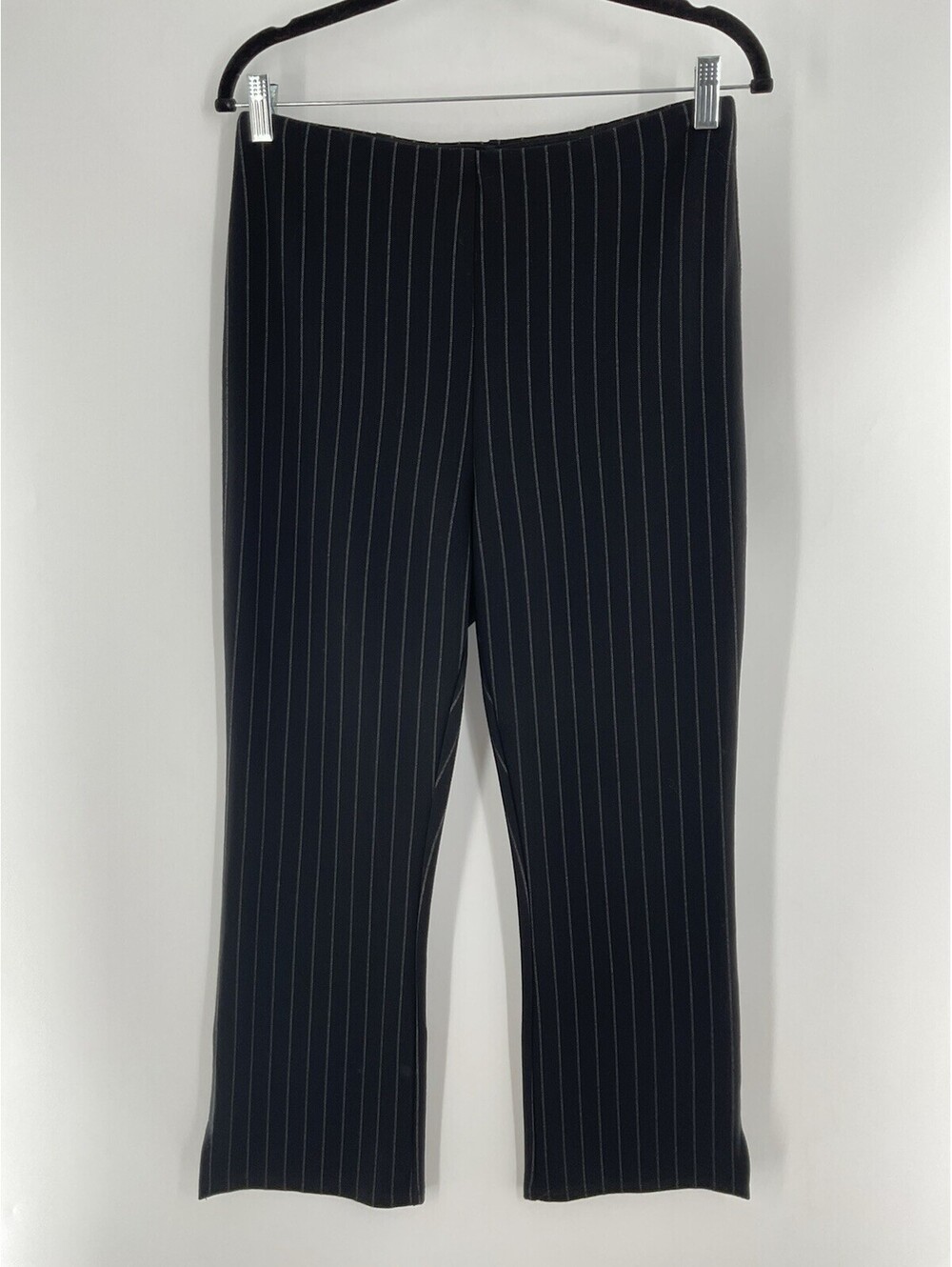 Lysse New York Women’s Size Large Black Striped Dress Pants Hold On Stretch 032